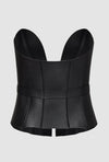 PRITCH - BIA LEATHER CORSET, IN BLACK