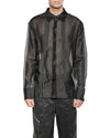MINOAR - RADIANT SEMI-SHEER COLLAR SHIRT, IN BLACK