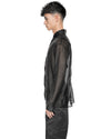MINOAR - RADIANT SEMI-SHEER COLLAR SHIRT, IN BLACK