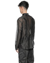 MINOAR - RADIANT SEMI-SHEER COLLAR SHIRT, IN BLACK