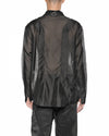 MINOAR - RADIANT SEMI-SHEER COLLAR SHIRT, IN BLACK