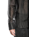 MINOAR - RADIANT SEMI-SHEER COLLAR SHIRT, IN BLACK