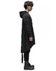 MINOAR - REVERSE EDGE HOOD BUCKLE CARDIGAN, IN BLACK