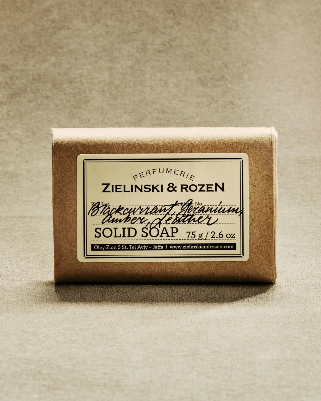 ZIELINSKI & ROZEN - SOLID SOAP 75 GR - BLACKCURRANT, GERANIUM, AMBER, LEATHER