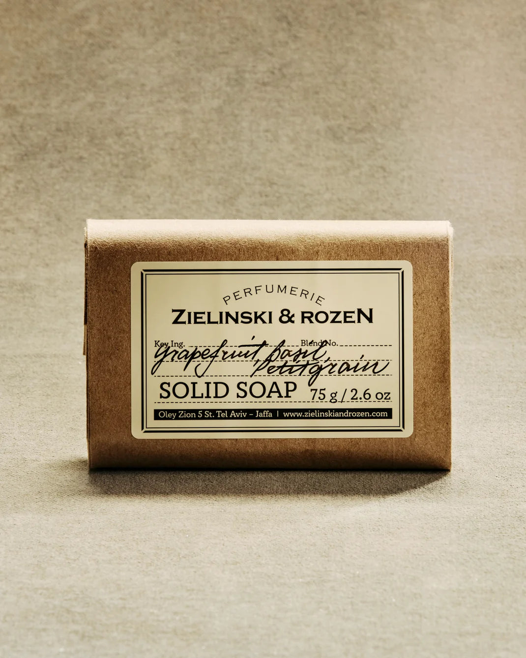 ZIELINSKI & ROZEN - SAVON SOLIDE 75 GR - GRAPEFRUIT, BASIL, PETITGRAIN