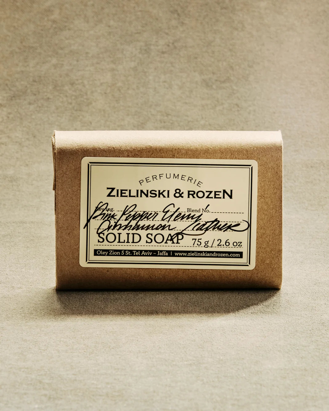 ZIELINSKI & ROZEN - SAVON SOLIDE 75 GR - PINK PEPPER, ELEMI, CINNAMON, LEATHER