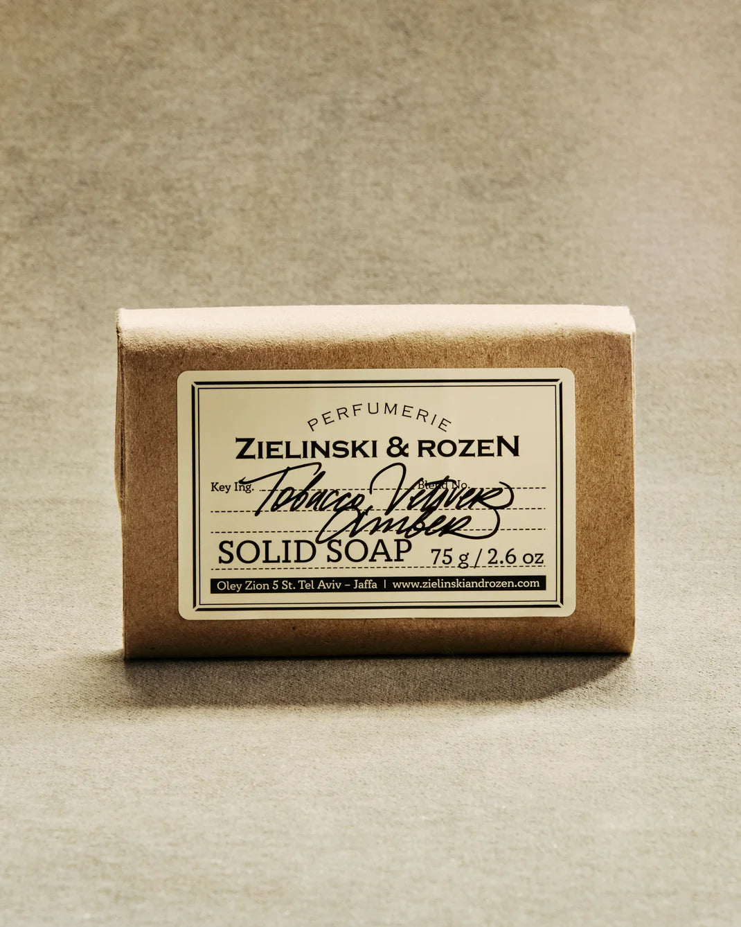 ZIELINSKI & ROZEN - SOLID SOAP 75 GR - TOBACCO, VETIVER, AMBER