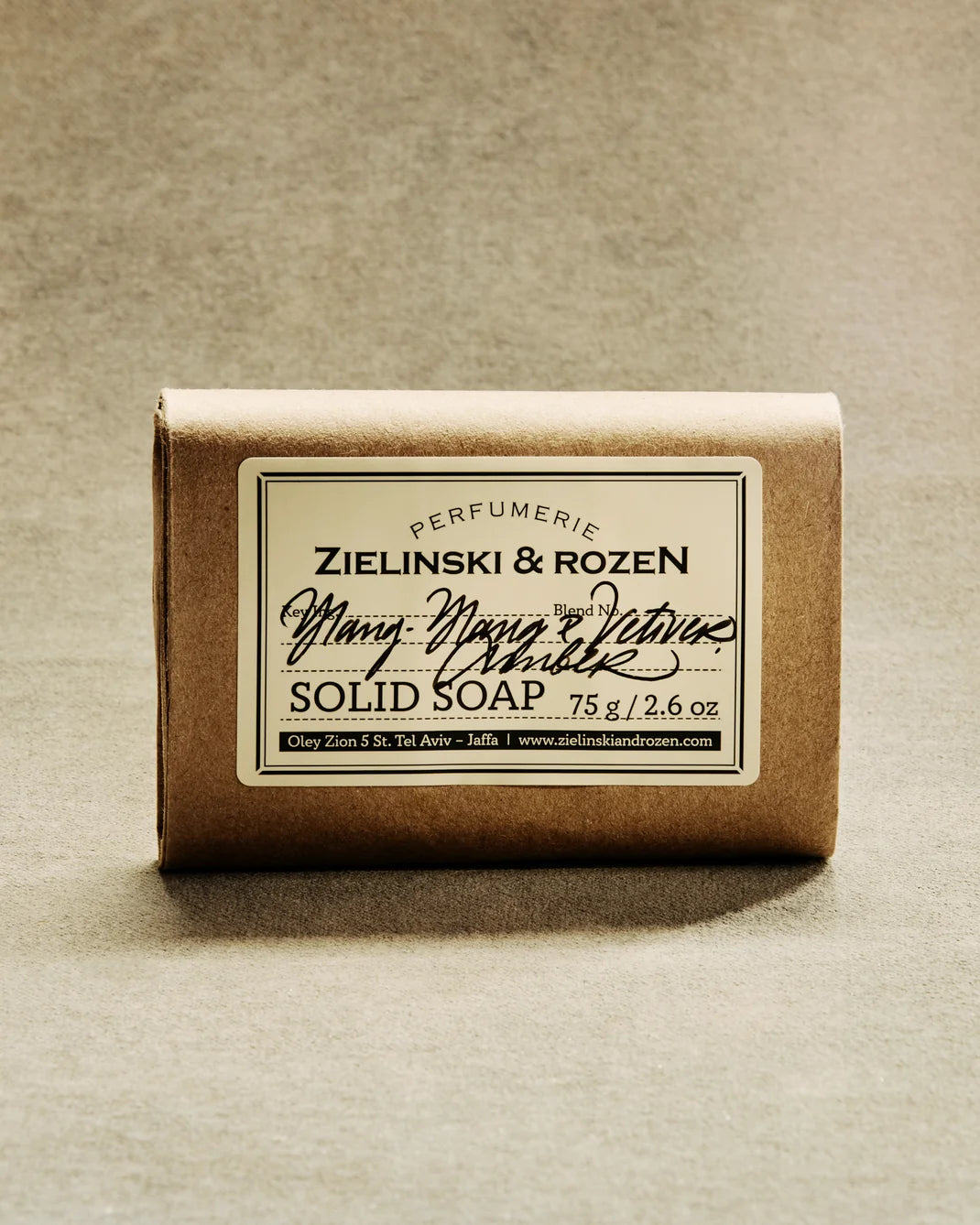 ZIELINSKI & ROZEN - SAVON SOLIDE 75 GR - YLANG YLANG, VETIVER, AMBER