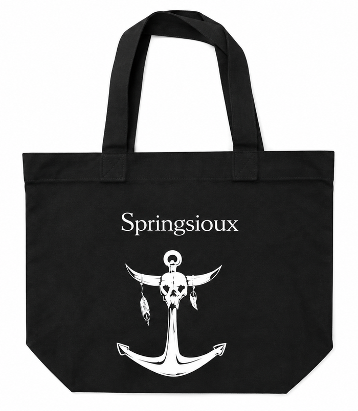 SPRINGSIOUX - SHOPPING BAG WITH LOGO, IN BLACK