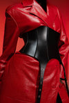 PRITCH - LEATHER SUSPENDER CORSET BELT, IN BLACK