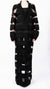 DAVID'S ROAD - V NECK DRESS MAXI WITH KNITTED AND TRANSPARENT STRIPES, IN BLACK