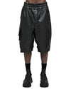 MINOAR - WIDE CUT VEGAN LEATHER SHORTS, IN BLACK