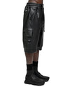 MINOAR - WIDE CUT VEGAN LEATHER SHORTS, IN BLACK