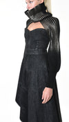 LA HAINE INSIDE US - COATED RIBBED SHRUG, IN BRONZE