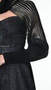 LA HAINE INSIDE US - COATED RIBBED SHRUG, IN BRONZE