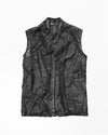 MINOAR - DIFFUSE CRUSHED SLEEVELESS SHIRT, IN BLACK