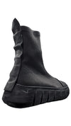 PURO - LEATHER HIGH TOP SNEAKERS WITH FRONT ZIP, IN BLACK