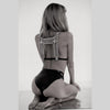 OBJECT AND DAWN - ARTEMISIA MESH TOP IN SILVER W/ LEATHER BELT