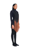 DSTM - ANATTA FRINGE NECKLACE, IN BLACK AND OCHER