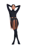 DSTM - ANATTA FRINGE NECKLACE, IN BLACK AND OCHER