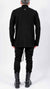 DAVID'S ROAD - Jersey turtleneck with leather detail, in black