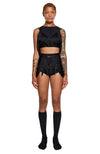 DSTM - FRINGE SUSPENDER BELT, IN BLACK