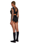 DSTM - FRINGE SUSPENDER BELT, IN BLACK