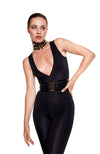 DSTM - ANUT PATENT LEATHER BELT, IN BLACK