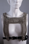 OBJECT AND DAWN - ARTEMISIA MESH TOP IN SILVER W/ LEATHER BELT