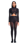 DSTM - JUNG LONG SLEEVE CROP TOP, IN BLACK