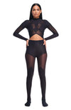 DSTM - JUNG LONG SLEEVE CROP TOP, IN BLACK