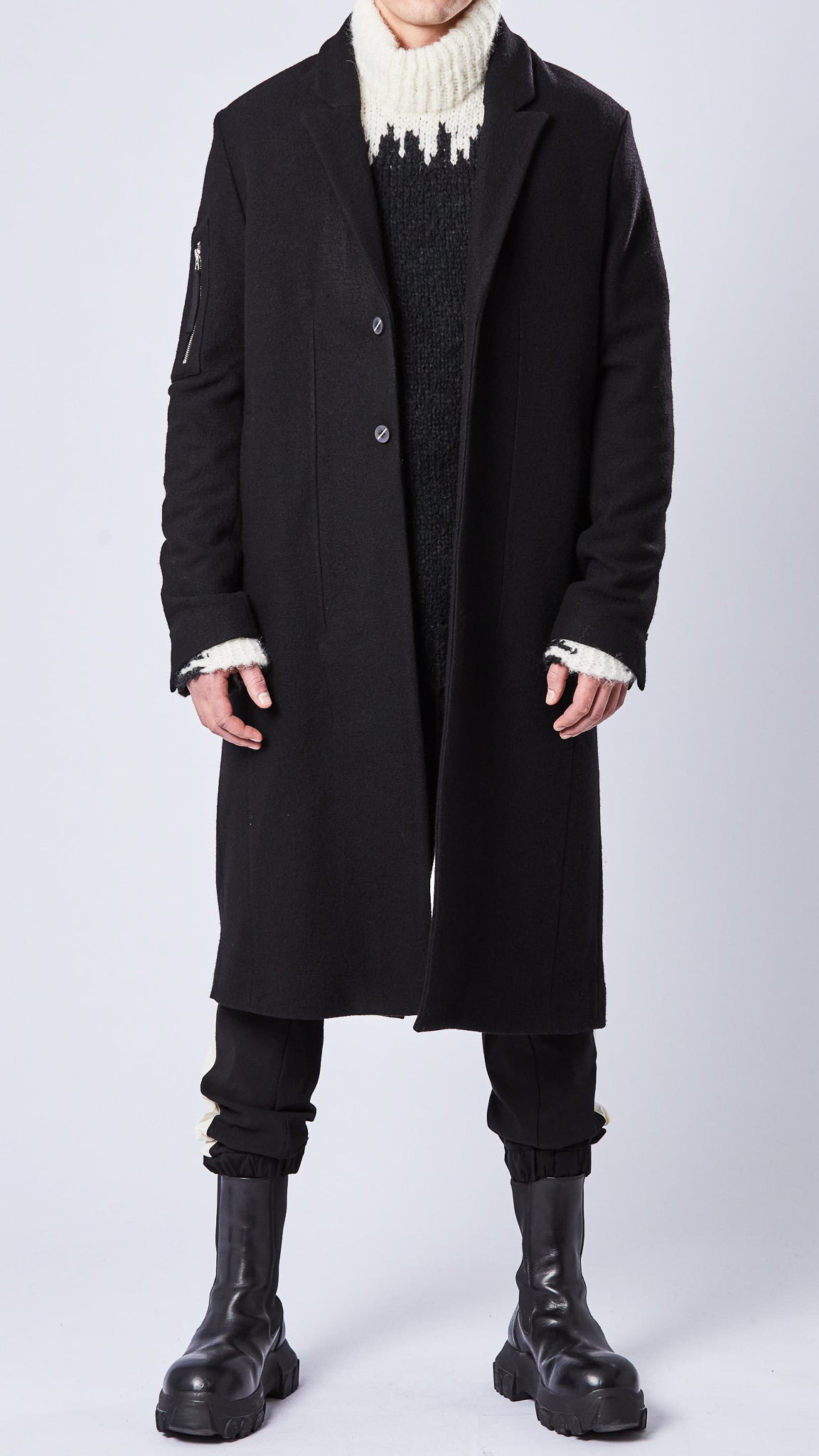 THOM KROM - 2 button wool coat MJ 65, in black – Springsioux