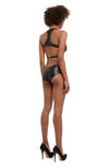 DSTM - MAYA BRA VEGAN LEATHER, IN BLACK