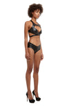 DSTM - MAYA BRA VEGAN LEATHER, IN BLACK