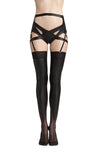 DSTM - MAYA STOCKINGS VEGAN LEATHER, IN BLACK