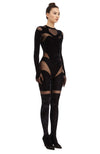 DSTM - SOLTA CATSUIT, IN BLACK VELVET