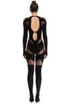 DSTM - SOLTA CATSUIT, IN BLACK VELVET