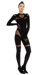 DSTM - SOLTA CATSUIT, IN BLACK VELVET