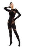 DSTM - SOLTA CATSUIT, IN BLACK VELVET