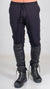 DAVID'S ROAD - Jersey leggings with leather effect detail, in black