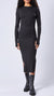 THOM KROM - Long dress with slits on the sides WD4, in black