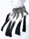 OBJECT AND DAWN - EINGANA MODULAR CHOKER W/REMOVABLE TASSELS in silver